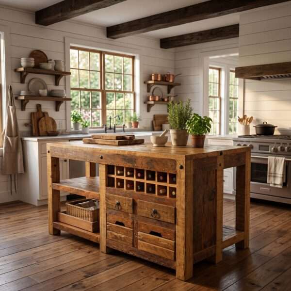 Barrelhouse Provision Kitchen Island rustic western solid hardwood Texas furniture